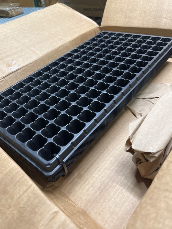 Photo 3 of ** TEN PACK **
128 Cell Seedling Tray - Extra Strength 10 Pack, Seed Starter Grow Trays for Starting Plantings Propagation, Germination 1020 Plug Flat