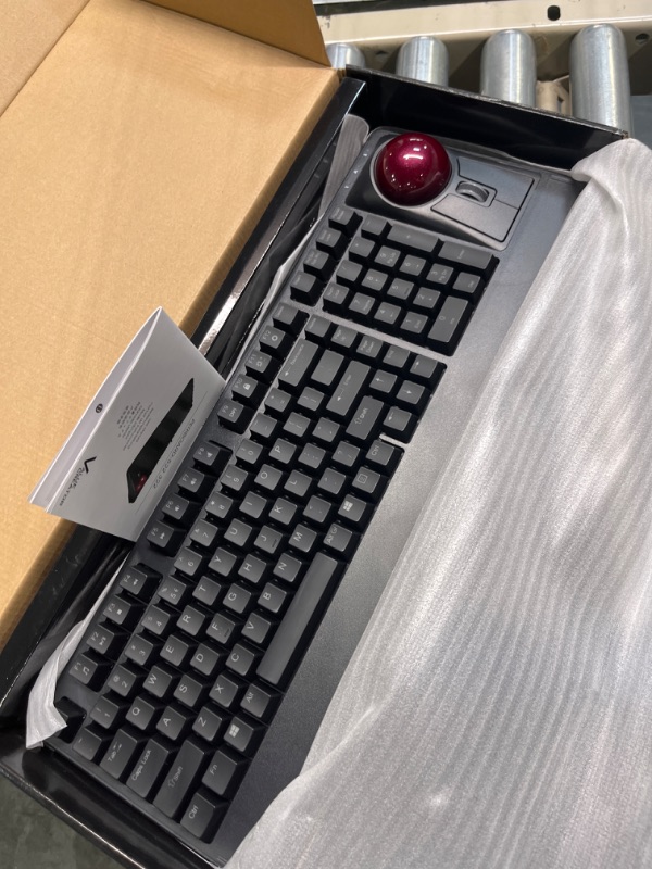 Photo 3 of Perixx Periboard-322 Wired Mechanical Trackball Keyboard with 2 Hubs, 2.17 Inch Large Trackball, RGB Backlit Design, US English Layout (PB-322BUS-11577) Wired Backlit with Hubs