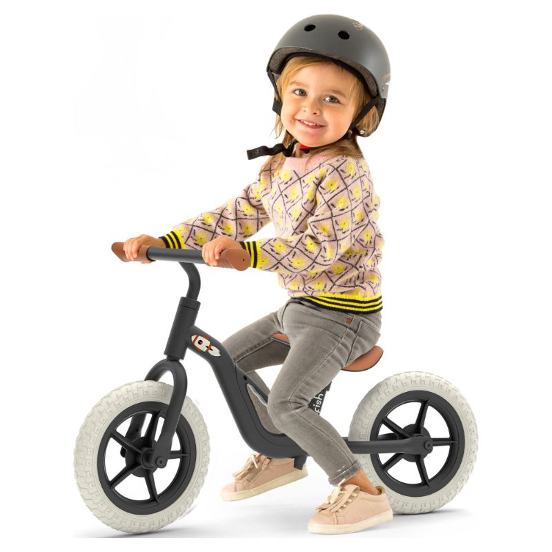 Photo 1 of Chillafish Charlie lightweight toddler balance bike with carry handle, adjustable seat and handlebar, puncture-proof 10-inch wheels, for kids 18-48 months, Black