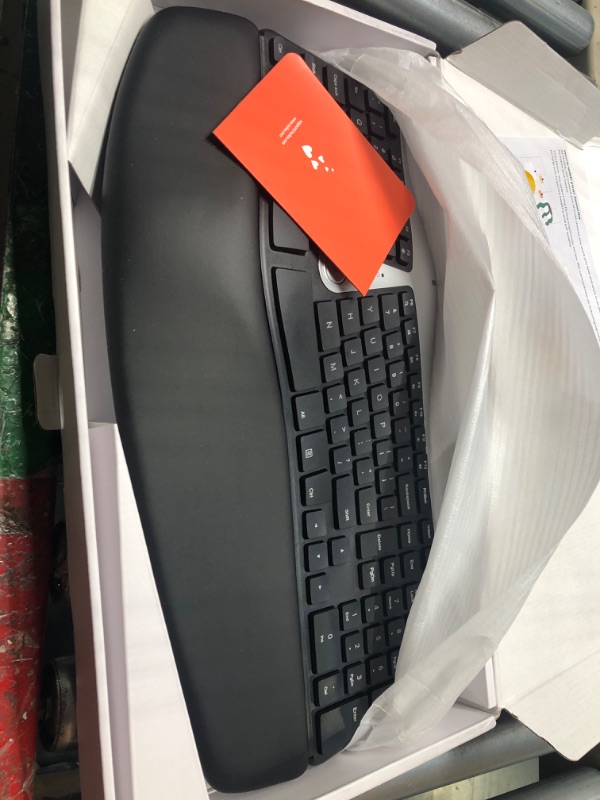 Photo 2 of Nulea RT04 Wireless Ergonomic Keyboard, 2.4G Split Keyboard with Cushioned Wrist and Palm Support, Arched Keyboard Design for Natural Typing, Compatible with Windows/Mac