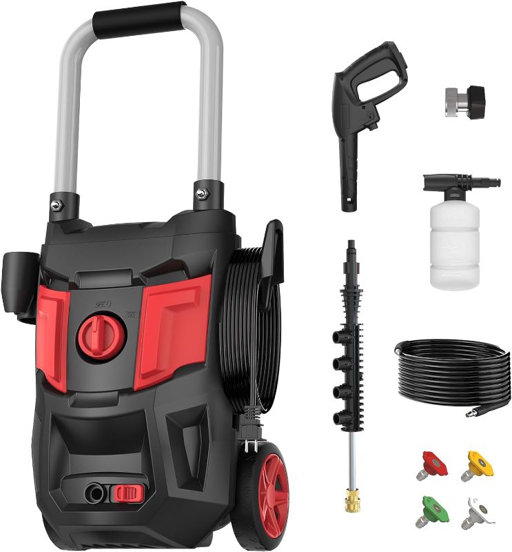 Photo 1 of  Electric Pressure Washer - Power Washer 4000 PSI Max 2.8 GPM 35ft Power Cord Soap Tank 20ft Pressure Hose,High Pressure Washer Powered Car Cleaning for Garden, Garage MISSING ROD EXTENSION