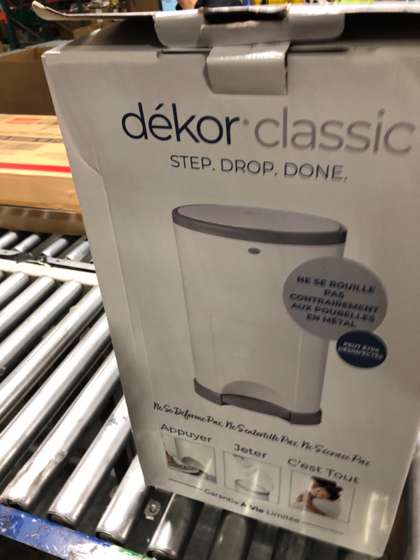 Photo 2 of Dekor Classic Hands-Free Diaper Pail | White | Easiest to Use | Just Step – Drop – Done | Doesn’t Absorb Odors | 20 Second Bag Change | Most Economical Refill System