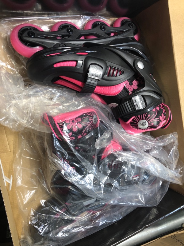 Photo 2 of ***ADJUSTABLE 2-5*** Inline Skates for Girls and Boys, Roller Skates with Gel Wheels Adjustable Sizing for Adults and Kids, Inline Skates for Adult Female, Male, Lightweight Roller Skates, High Bounce