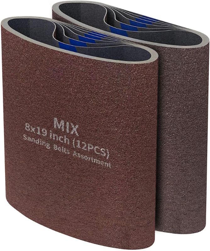 Photo 1 of 12 Packs 8 x 19 inch Cloth Floor Sanding Belts Ideal for sanding commercial and residential flooring - 2 Each of 40/60/80/100/120/150 Grits