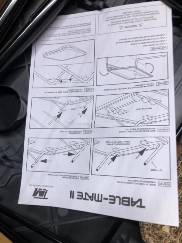 Photo 3 of Table Mate II Folding TV Tray Table and Cup Holder with 6 Height and 3 Angle Adjustments the Original TV Tray (Black)