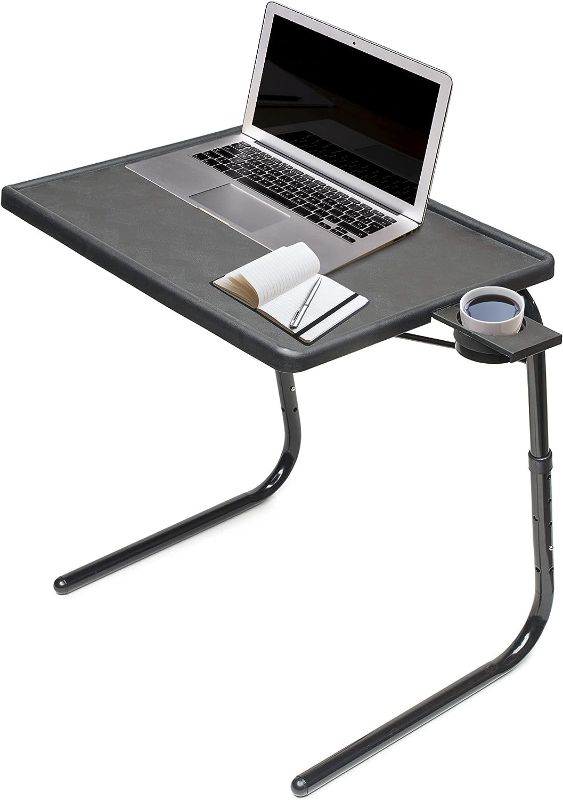 Photo 1 of Table Mate II Folding TV Tray Table and Cup Holder with 6 Height and 3 Angle Adjustments the Original TV Tray (Black)