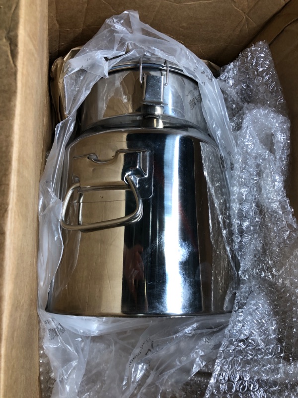 Photo 3 of  Stainless Steel Milk Can Milk Bucket Wine Pail Bucket Large Capacity Milk Can Tote Jug with Sealed Lid and Carry Handle