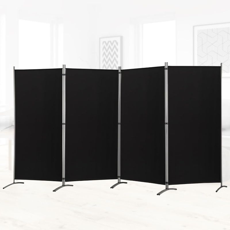 Photo 1 of 4 Panel Room Divider, 6 Ft Tall Folding Privacy Screen Room Dividers, Freestanding Room Partition Wall Dividers