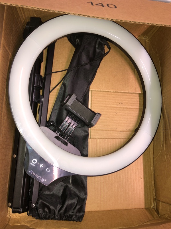 Photo 1 of Aureday 14'' Selfie Ring Light with 62'' Tripod Stand and Phone Holder, Dimmable LED Phone Ringlight for Makeup/Video Recording/Photography, Circle Lighting for All Cell Phones&Lightweight Cameras
