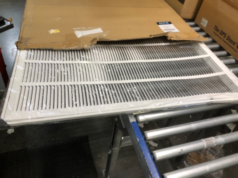 Photo 3 of 34" X 36" Steel Return Air Filter Grille for 1" Filter - Removable Face/Door - HVAC Duct Cover - Flat Stamped Face -White [Outer Dimensions: 36 5/8"w
