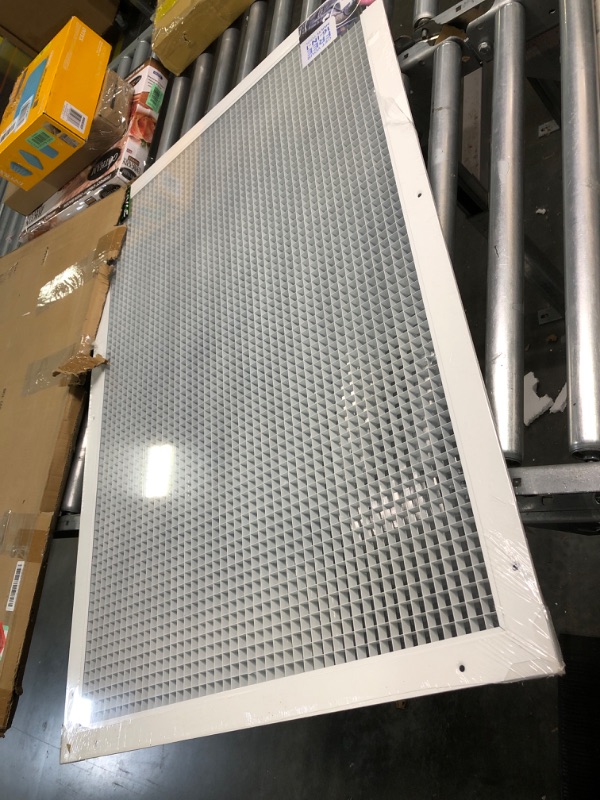 Photo 3 of 24" x 36" or 36" x 24" Cube Core Eggcrate Return Air Grille - Aluminum Rust Proof - HVAC Vent Duct Cover - White [Outer Dimensions: 26.75] 24 x 36 Return Grill