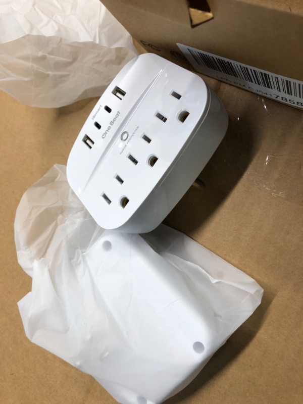 Photo 1 of 2 Pack Multi Plug Outlet Splitter with Surge Protector, 3 Outlets, 4 USB Chargers, 490 Joules, ETL Listed, Small Outlet Extender Plug for Travel 2 Pack(2 USB-A+2 USB-C)