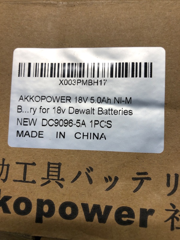 Photo 3 of 18V Replacement Battery for DeWalt: 5.0Ah 18 Volt XRP Batteries for DC9096 DC9098 DE9098 DE9096 DE9098 DW9096 Cordless Power Tools 1 Count (Pack of 1)