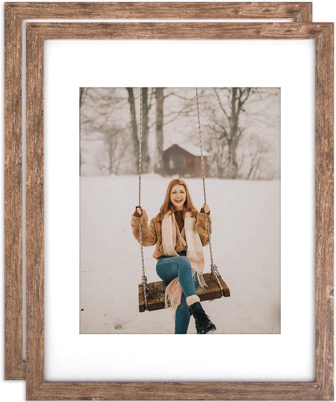 Photo 1 of 11 x 14 inch picture frame set of 2 rustic wood color