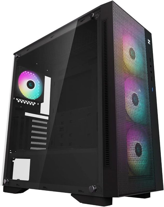 Photo 1 of DeepCool MATREXX 55 MESH ADD-RGB 4F ATX Case High-Airflow Front Panel with 4pcs 120mm ARGB Fans Mid-Tower PC Case 360mm Radiator Support with 4mm Tempered Glass Gaming Case USB 3.0 I/O Panel