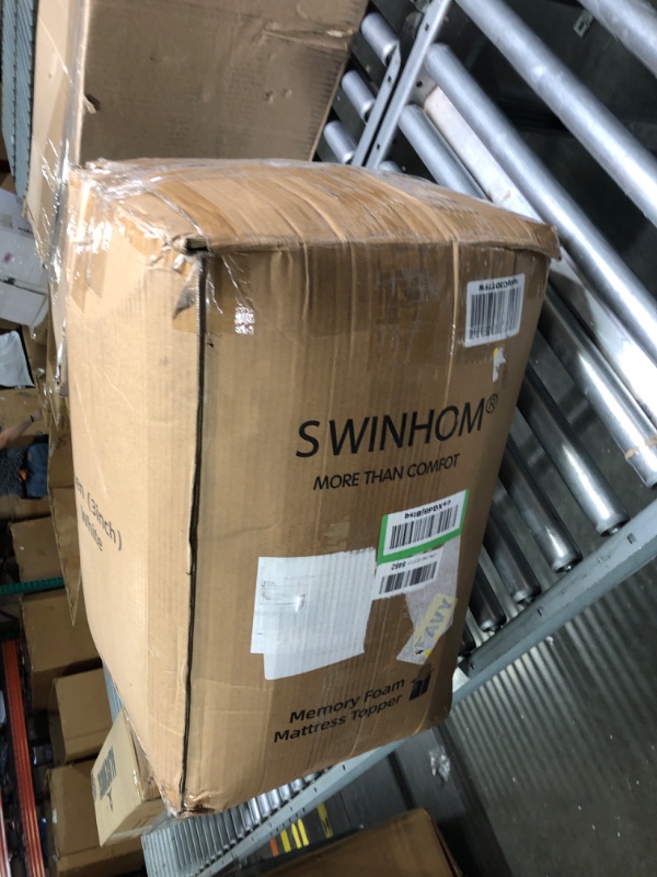 Photo 1 of SWINHOM 3 Inch Queen Memory Foam Mattress Topper, Ventilated Foam Topper with Viscose Made from Bamboo Cover, Mattress Pad with 18'' Deep Pocket, White Queen White