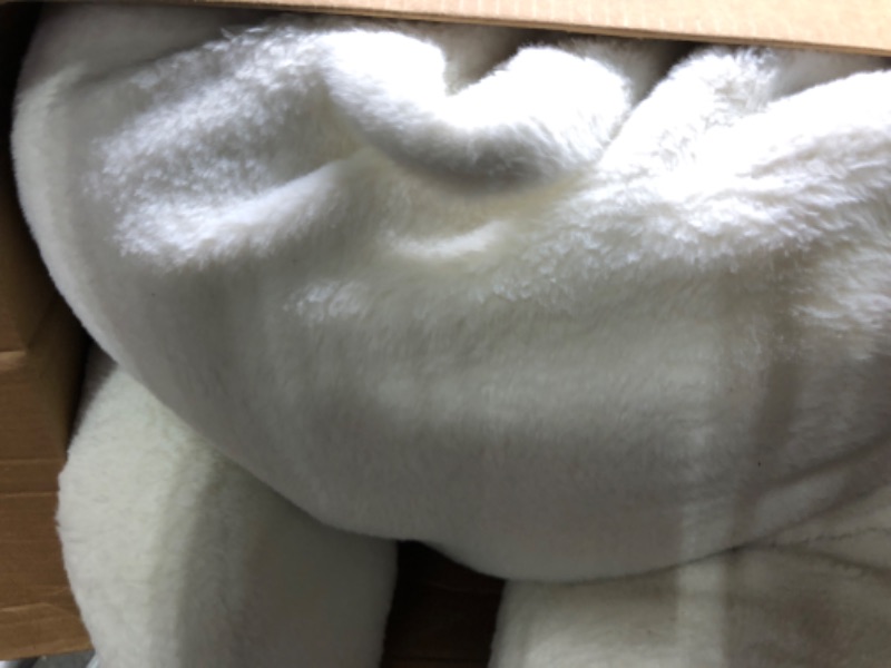 Photo 4 of A Nice Night Faux Fur Reading Pillow Bed Wedge Large Adult Children Backrest with Arms Back Support for Sitting Up in Bed/Couch for Bedrest,Ivory,Large Ivory LargeJI