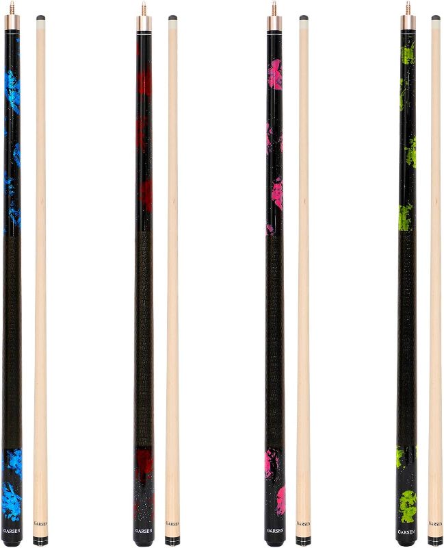 Photo 1 of 4 Pieces Pool Stick Cue Stick 58 inch 18 oz 19 oz 20 oz 21 oz Pool Cue Billiard House Bar Pool Cue