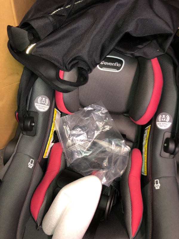 Photo 4 of Evenflo Shyft DualRide Infant Car Seat and Stroller Combo with Carryall Storage (Sylva Pink)