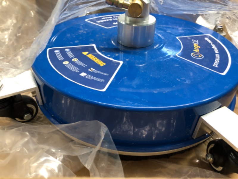 Photo 1 of 14" Pressure Washer Surface Cleaner with 4 Wheels, Power Washer Attachment for Concrete Driveway Surface Cleaning, 1/4" Quick Connector, Min Flow Rate 1.8 GPM, 4000 PSI(Blue)