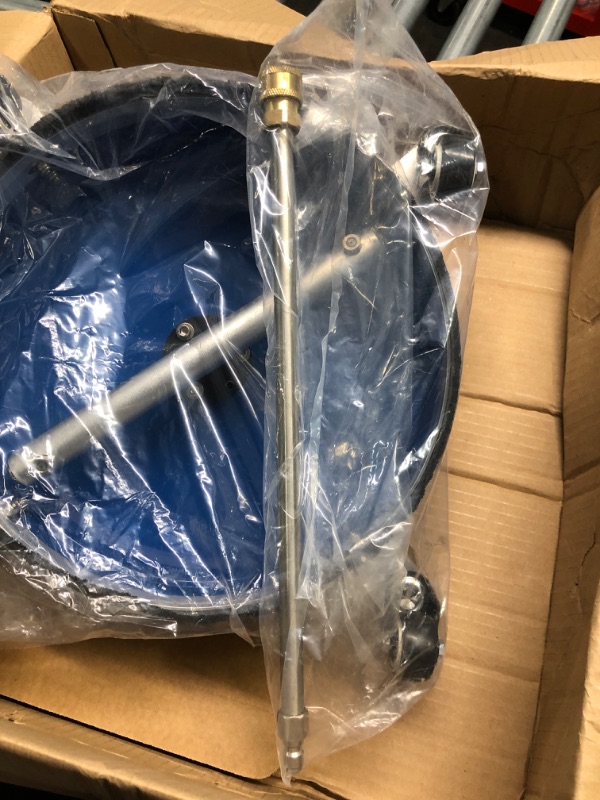 Photo 1 of 14" Pressure Washer Surface Cleaner with 4 Wheels, Power Washer Attachment for Concrete Driveway Surface Cleaning, 1/4" Quick Connector, Min Flow Rate 1.8 GPM, 4000 PSI(Blue)