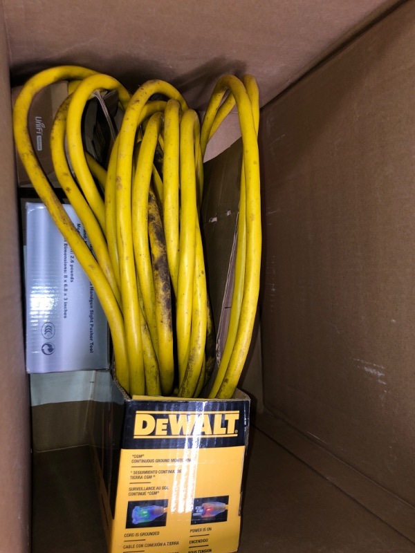 Photo 3 of DEWALT 50 Foot 10/3 SJTW Lighted Extension Cord - Heavy Duty Outdoor, Waterproof, Weatherproof, Heat & Corrosion Resistant Industrial Strength Light Up Prong Outlet Plug Power Cord 50 ft