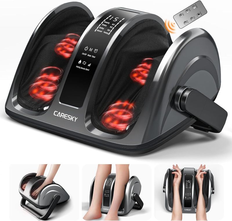 Photo 1 of Shiatsu Foot Massager Machine with Heat & Remote, Upgraded 3-Heating for Circulation and Pain Relief, 7-in-1 Deep Kneading Rolling for Calf-Leg-Arm Relaxation, Plantar Fasciitis
