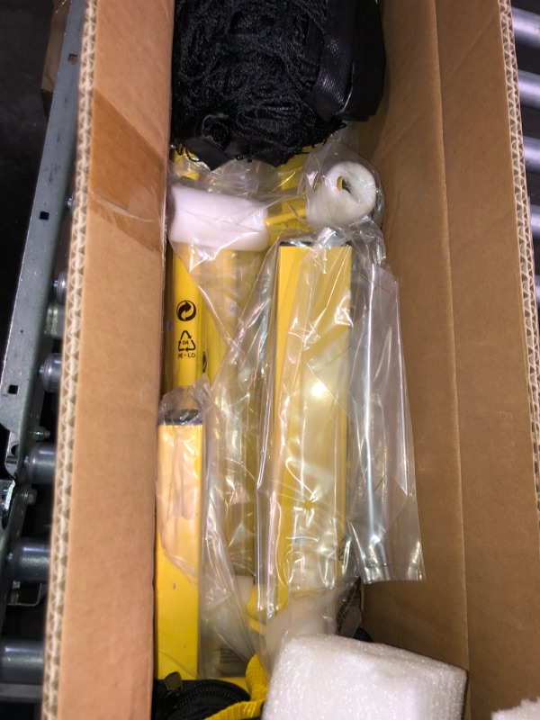 Photo 1 of A11N Portable Pickleball Net System, Designed for All Weather Conditions with Steady Metal Frame and Strong PE Net, Regulation Size Net with Carrying Bag Yellow&Black