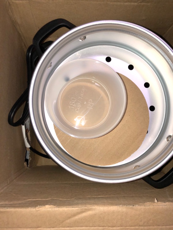 Photo 5 of ****DENTED SIDE//SOLD AS PARTS**** 
Aroma Housewares 6-Cup (Cooked) (3-Cup Uncooked) Pot Style Rice Cooker and Food Steamer (ARC-743-1NG), White