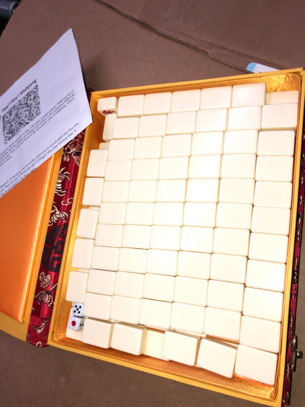 Photo 4 of Chinese Mahjong Game Set with 146 Tiles, Dice, and ornate Storage Case by Hey! Play!