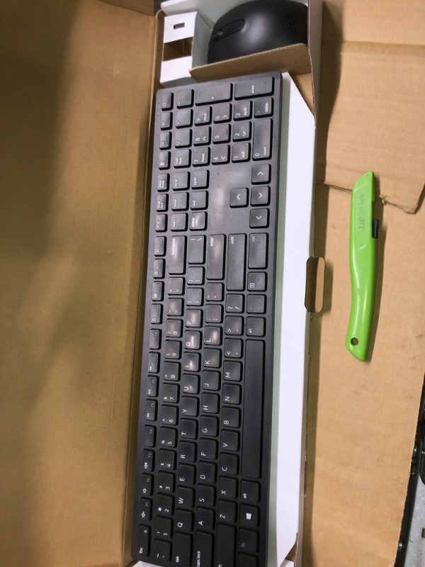 Photo 3 of Dell Wireless Keyboard and Mouse - KM3322W, Wireless - 2.4GHz, Optical LED Sensor, Mechanical Scroll, Anti-Fade Plunger Keys, 6 Multimedia Keys, Tilt Leg - Black
