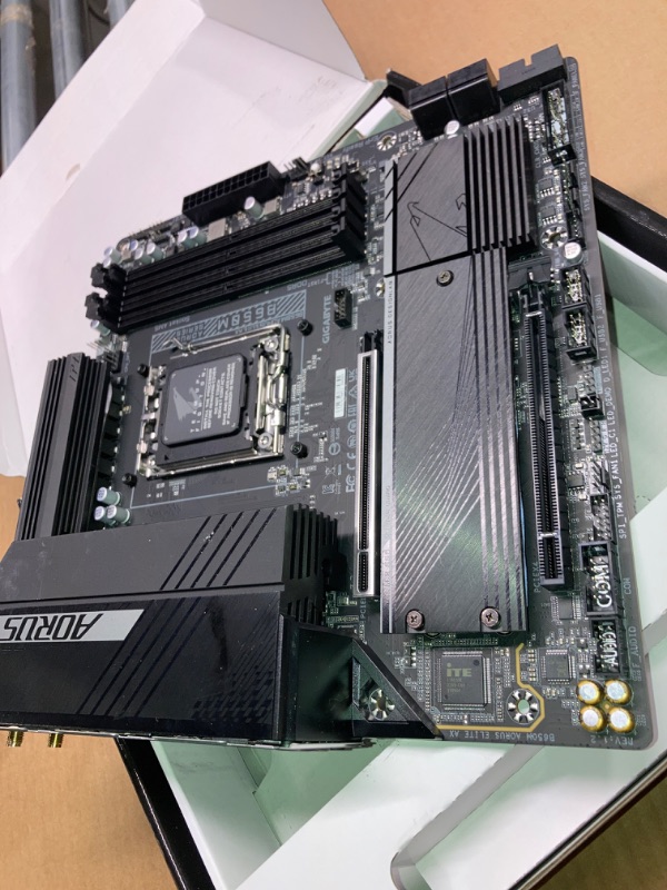 Photo 3 of GIGABYTE B650M AORUS Elite AX (AM5/ LGA 1718/ AMD B650/ Micro-ATX/ 5-Year Warranty/ DDR5/ 2* M.2/ PCIe 5.0/ USB 3.2 Gen2X2 Type-C/Intel 2.5GbE LAN/Q-Flash Plus/EZ-Latch/Gaming Motherboard) B650 B650M AORUS ELITE AX Bundle