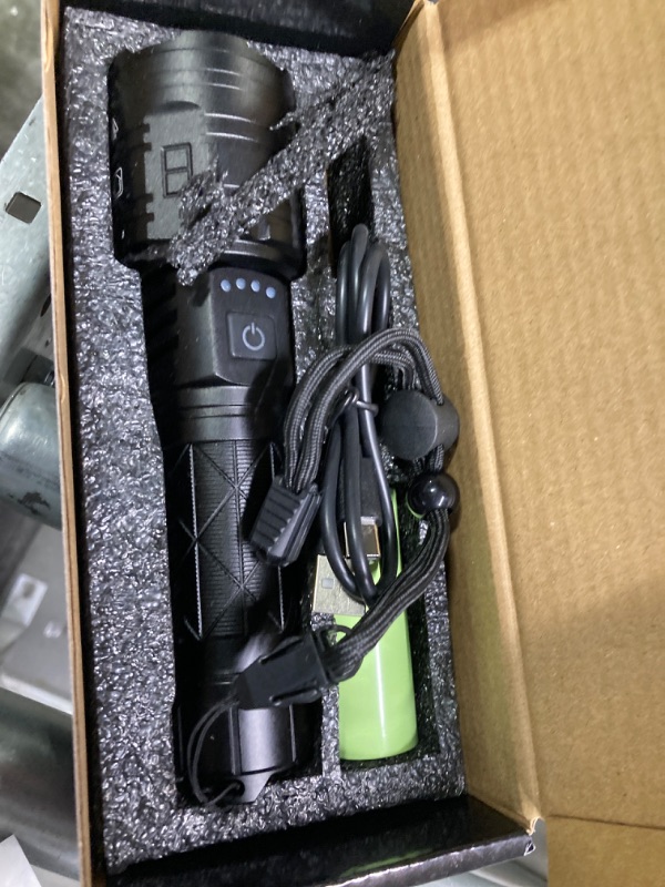 Photo 1 of Flashlights High Lumens Rechargeable,3000 Lumen LED and 1640ft Beam,IP67 Waterproof Flashlight for Camping Hiking Outdoor etc