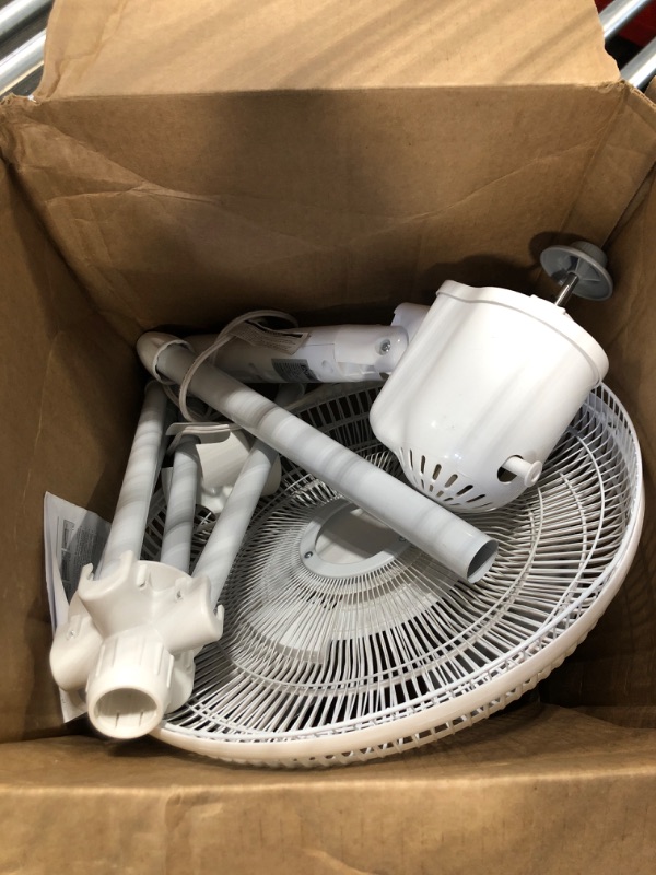 Photo 1 of 16” Oscillating Pedestal Fan, 3-speed Options, 90-Degree Oscillating Head, Adjustable Height and Tilt, Powerful Air Flow, White, MTSP15-16AZ