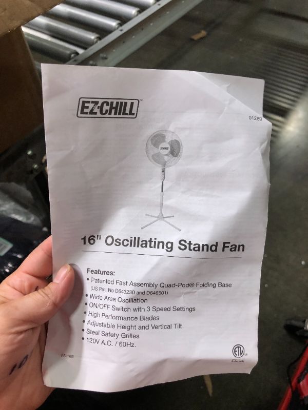 Photo 1 of 16” Oscillating Pedestal Fan, 3-speed Options, 90-Degree Oscillating Head, Adjustable Height and Tilt, Powerful Air Flow, White, MTSP15-16AZ