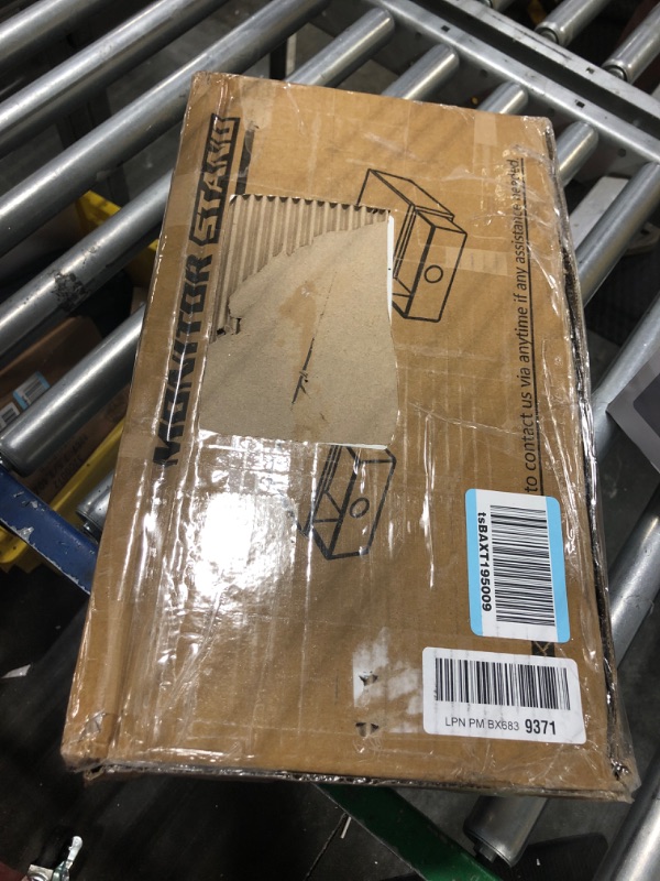 Photo 1 of WESTREE Dual Monitor Stand Riser with Two Drawers, Extra Large Storage Monitor Stand for 2 Monitors, Computer Monitor Stand with Solt, Desktop Oraganizer Stand for Computer,Laptop,Screen,Printer,TV Rustic Brown