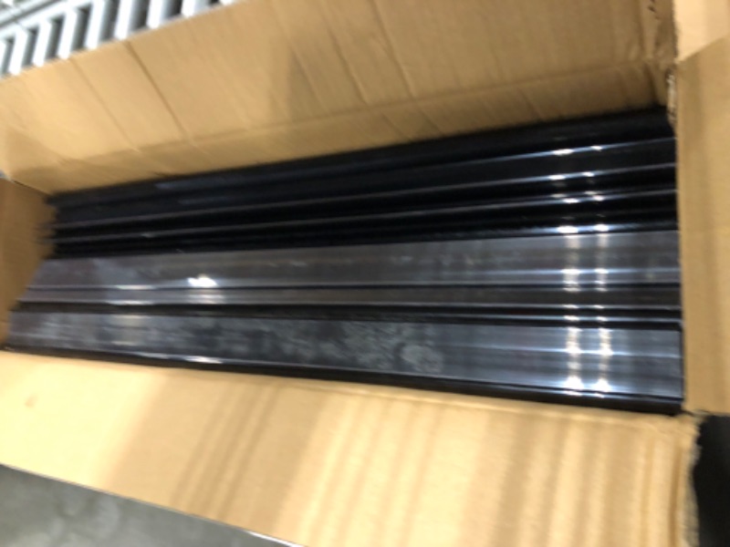 Photo 1 of Fulmoon 27 x 1.26 Inch Wire Shelf Label Holder Strip Price Tag Holder Black Back Plastic Label Holder with Clear PVC Cover Black Back for Refrigeration Cases Cooler Shelf (50 Pcs)