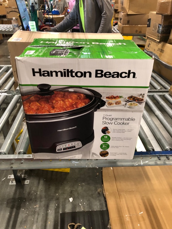 Photo 1 of ***FOR PARTS ONLY - ALL SALES ARE FINAL***
Hamilton Beach Programmable Slow Cooker with Three Temperature Settings, 7-Quart + Lid Latch Strap, Black & 4-Quart Programmable Slow Cooker With Dishwasher-Safe Crock and Lid, Silver (33443)