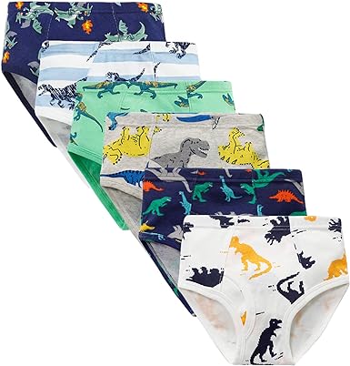 Photo 1 of BYONEME 100% Cotton Little Boys Briefs Soft Dinosaur Truck Toddler Underwear
