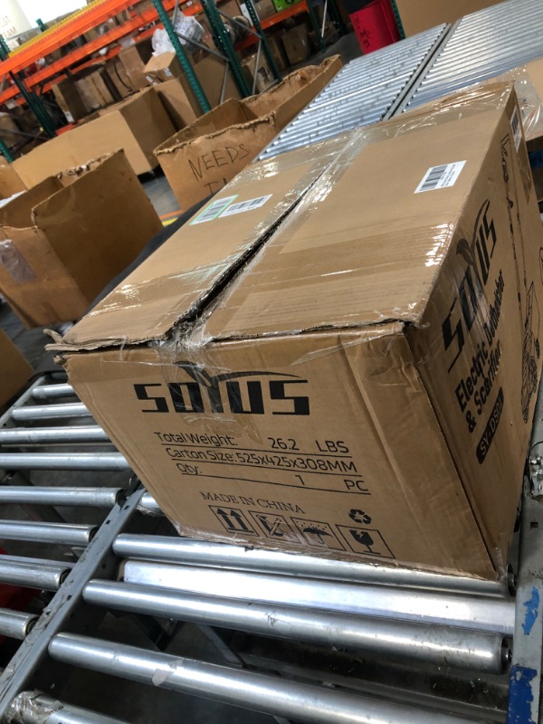 Photo 1 of SOYUS Electric Dethatcher and Scarifier with 30L Collection Bag, 13-Inch 12 Amp 2-in-1 Corded Lawn Dethatcher with 4-Postion Depth Adjustment, Quick-Fold, Increases Lawn Health