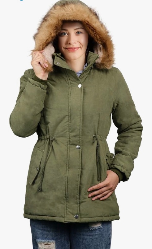 Photo 1 of iloveSIA Womens Hooded Warm Coats Parkas with Faux Fur Jackets