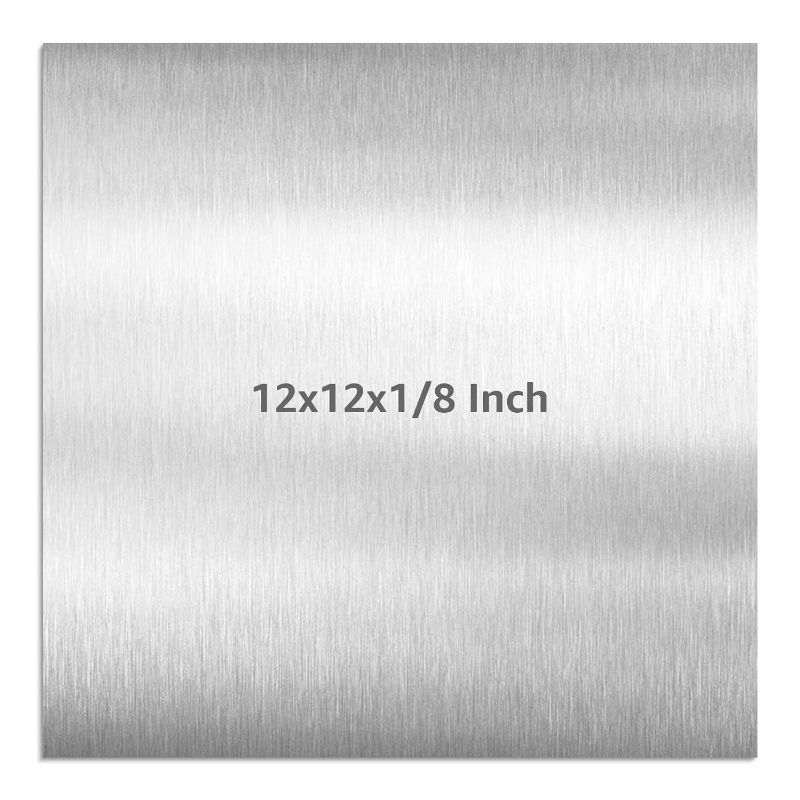 Photo 1 of 6061 T651 Aluminum Sheet Metal 12" x 12" x 1/8" (0.125") Rectangle Metal Plate Covered with Protective Film, 3mm Flat Aluminum Plate for Crafting and Industry
