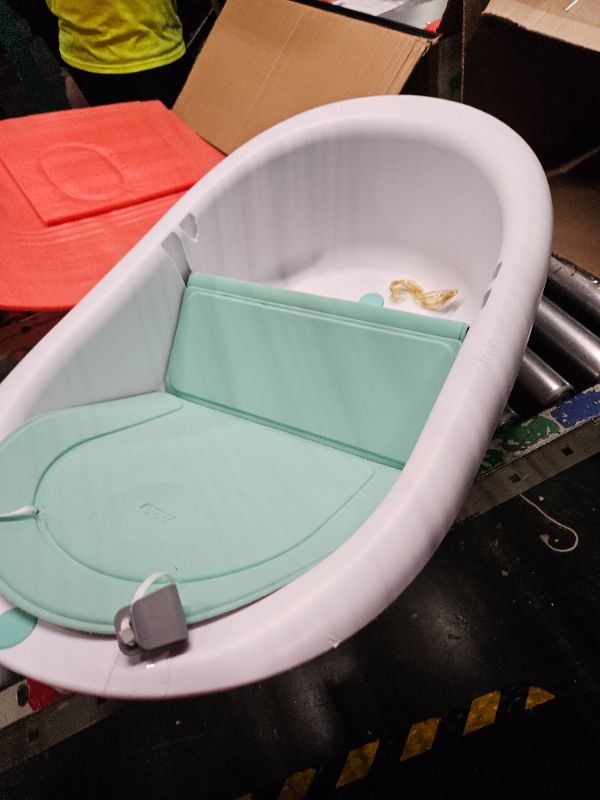 Photo 3 of Frida Baby 4-in-1 Grow-with-Me Baby Bathtub, Baby Tub for Newborns to Toddler with Removable Bath Seat & Backrest for Bath Support in Tub
