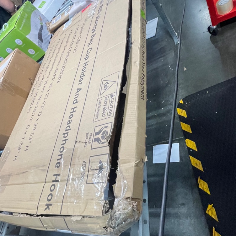 Photo 1 of Mr IRONSTONE Computer Desk 47" Home Office Writing Desk, Modern Simple Study Desk, Laptop Table with Storage Bag, Cup Holder and Headphone Hook (Rustic Brown) Rustic Brown 47"