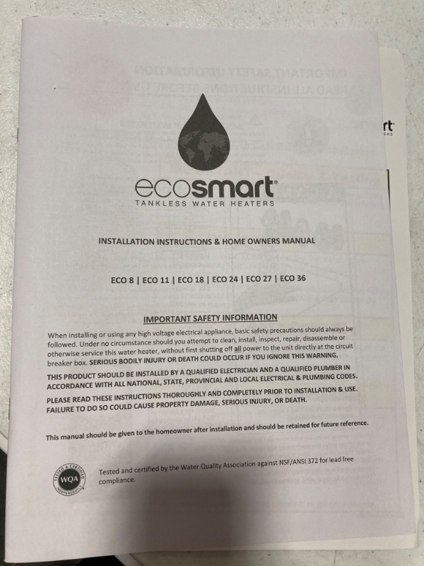 Photo 3 of EcoSmart ECO 27 Tankless Water Heater, Electric, 27-kW - Quantity 1 & SIEMENS Q240 40-Amp Double Pole Type QP Circuit Breaker black ECO 27 Water Heater + Breaker