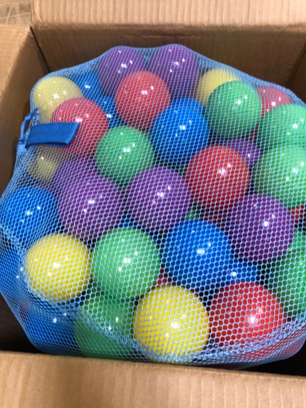 Photo 1 of 200 Count Plastic Balls for Ball Pit, Phthalate and BPA Free, Crush Proof Play Balls for Ball Pit, Pit Balls in Assorted Colors in Reusable and Durable Mesh Storage Bag with Zipper