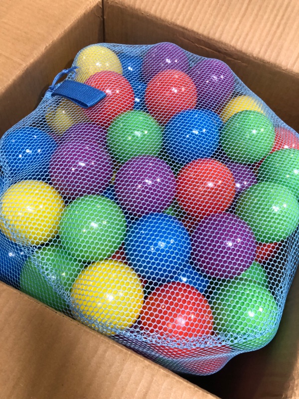 Photo 1 of 200 Count Plastic Balls for Ball Pit, Phthalate and BPA Free, Crush Proof Play Balls for Ball Pit, Pit Balls in Assorted Colors in Reusable and Durable Mesh Storage Bag with Zipper