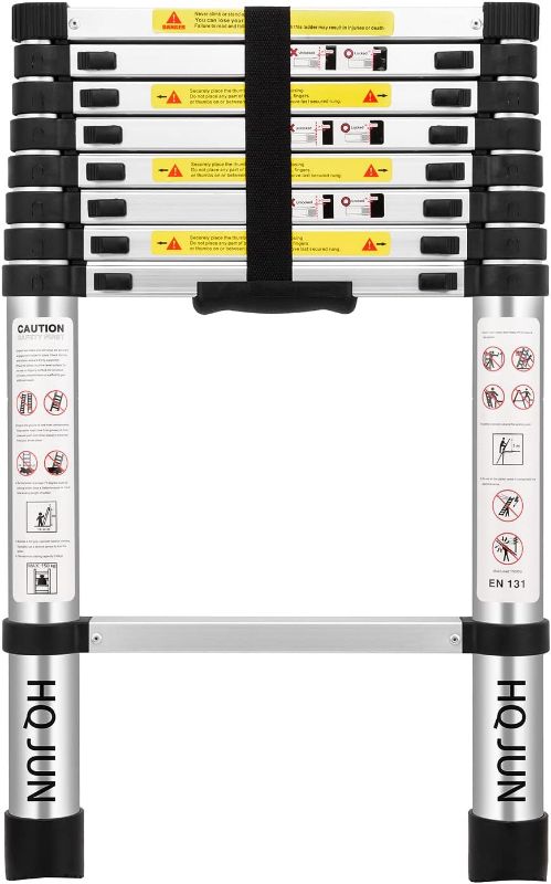 Photo 1 of (8.5Ft/2.6M) Telescoping Ladders?EN131Standards Multi-Purpose Folding Aluminum Extension Ladder
