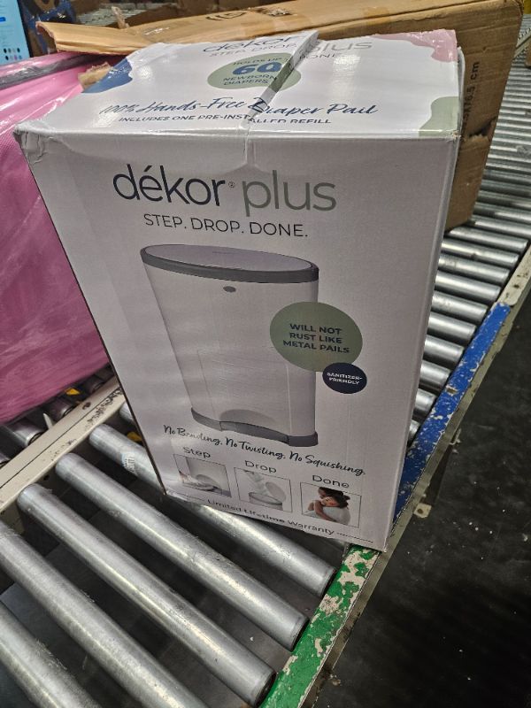 Photo 2 of Dekor Plus Hands-Free Diaper Pail | White | Easiest to Use | Just Step – Drop – Done | Doesn’t Absorb Odors | 20 Second Bag Change | Most Economical Refill System |Great for Cloth Diapers