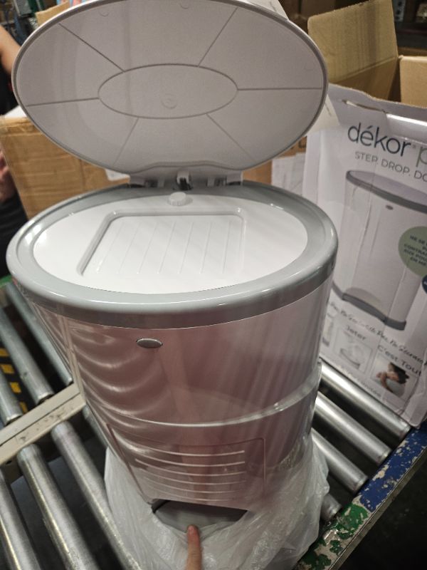 Photo 3 of Dekor Plus Hands-Free Diaper Pail | White | Easiest to Use | Just Step – Drop – Done | Doesn’t Absorb Odors | 20 Second Bag Change | Most Economical Refill System |Great for Cloth Diapers